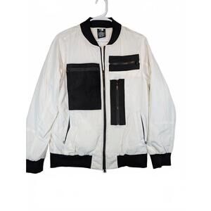RD Style Utility Bomber Jacket Multiple Zip Pockets Lightweight Mens Small